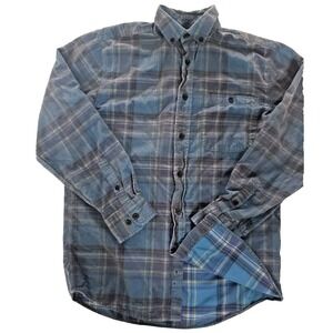 R-Options Mens Button Shirt Down Long Sleeve Plaid Cotton Corduroy Size M Surf‎